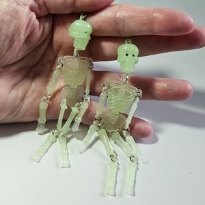 Glow in the dark skeleton earrings